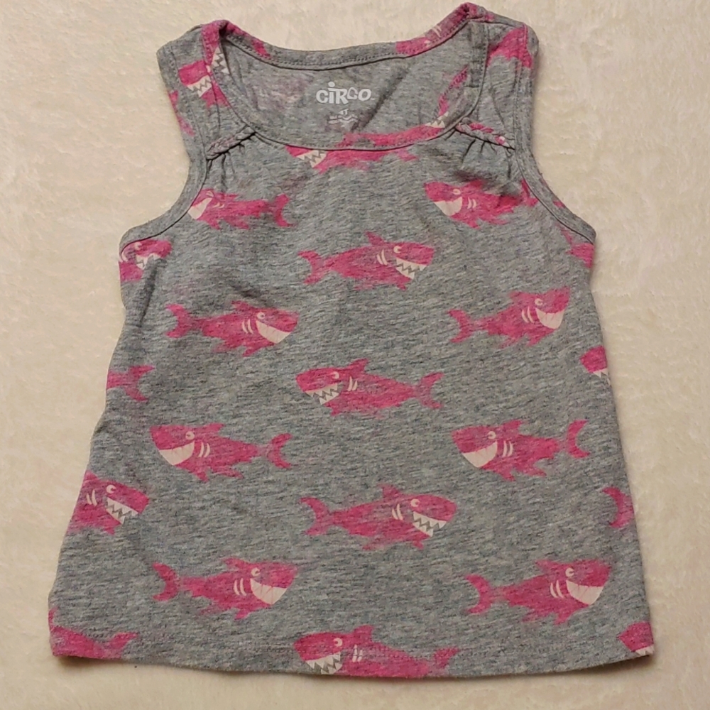 🎁 Circo pink sharks tank top girls sz 4T
